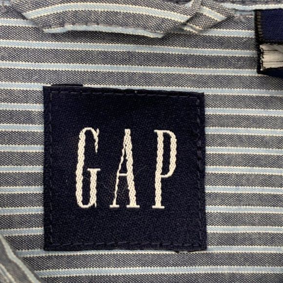 Mens Vintage GAP Shirt Y2K Size XL Blue Stripe Casual Button Up Cotton 3617 - Picture 4 of 6